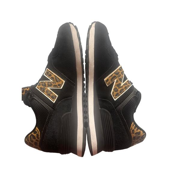 New Balance 574 Leopard Sneakers Womens 7 Cheetah Suede WL574JO2 Black Shoes - Picture 7 of 7
